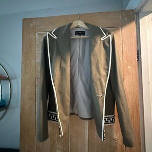 Lavish Olive Blazer with White Accents